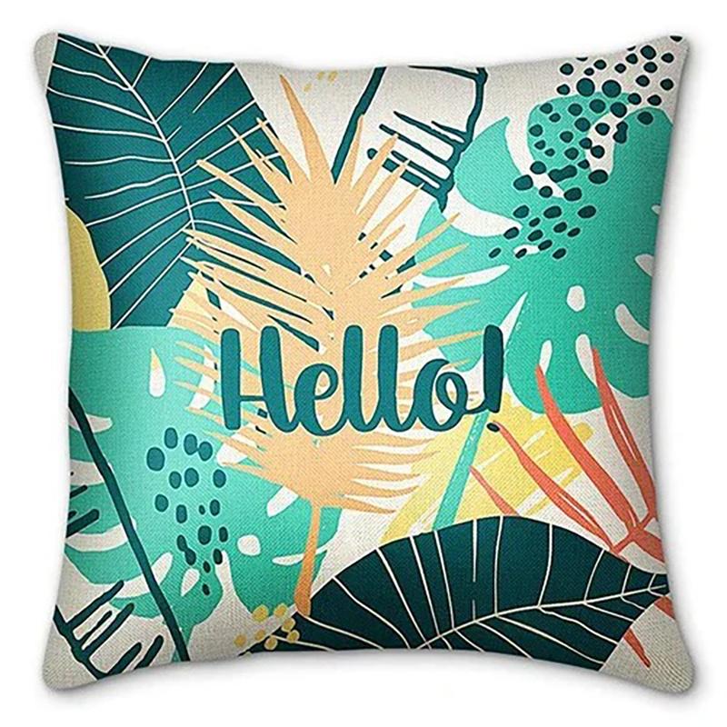 Home Decor Summer Tropical Pattern Pillow Covers Set Pattern Cushion Cover Suitable For Sofa Bedroom Car Pillow Cover