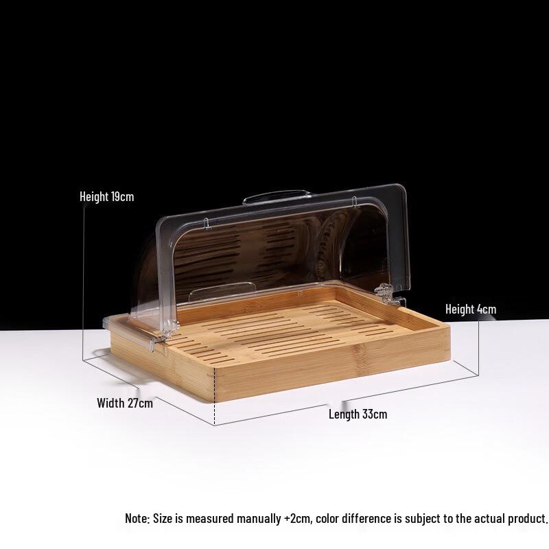 

Bamboo Wood Serving Tray with Double Flip Lid