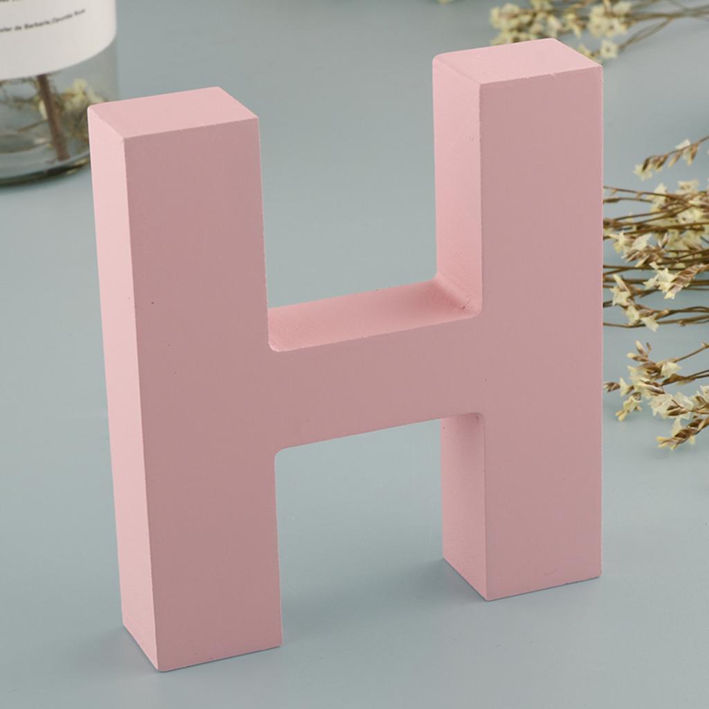 Dřevěné Růžové 26 Písmen Abecedy Svítící Písmena Nástěnná Dveřní Závěsná Cedule A-Z pro Dětský Pokoj Pokojíček Dekorace