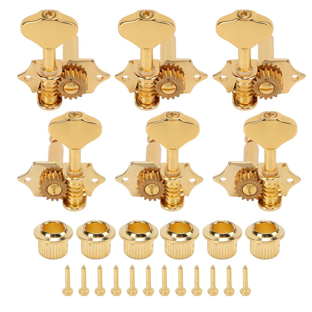Guitar Tuning Key 3 Left 3 Right 1:18 Gear Ratio Stable Durable Easy Install Musical Instrument PartsGold