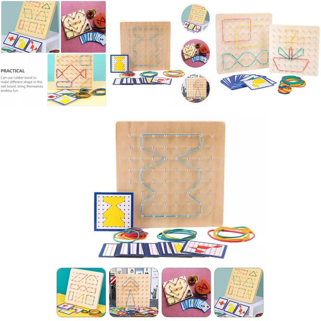 Creative Montessori Educational Wooden Peg Board For Cognitive Geometry And Color Recognition