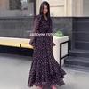 European-American Bell Sleeve Printed Evening Dress - Sexy, Stylish French Style Women's Clothing.