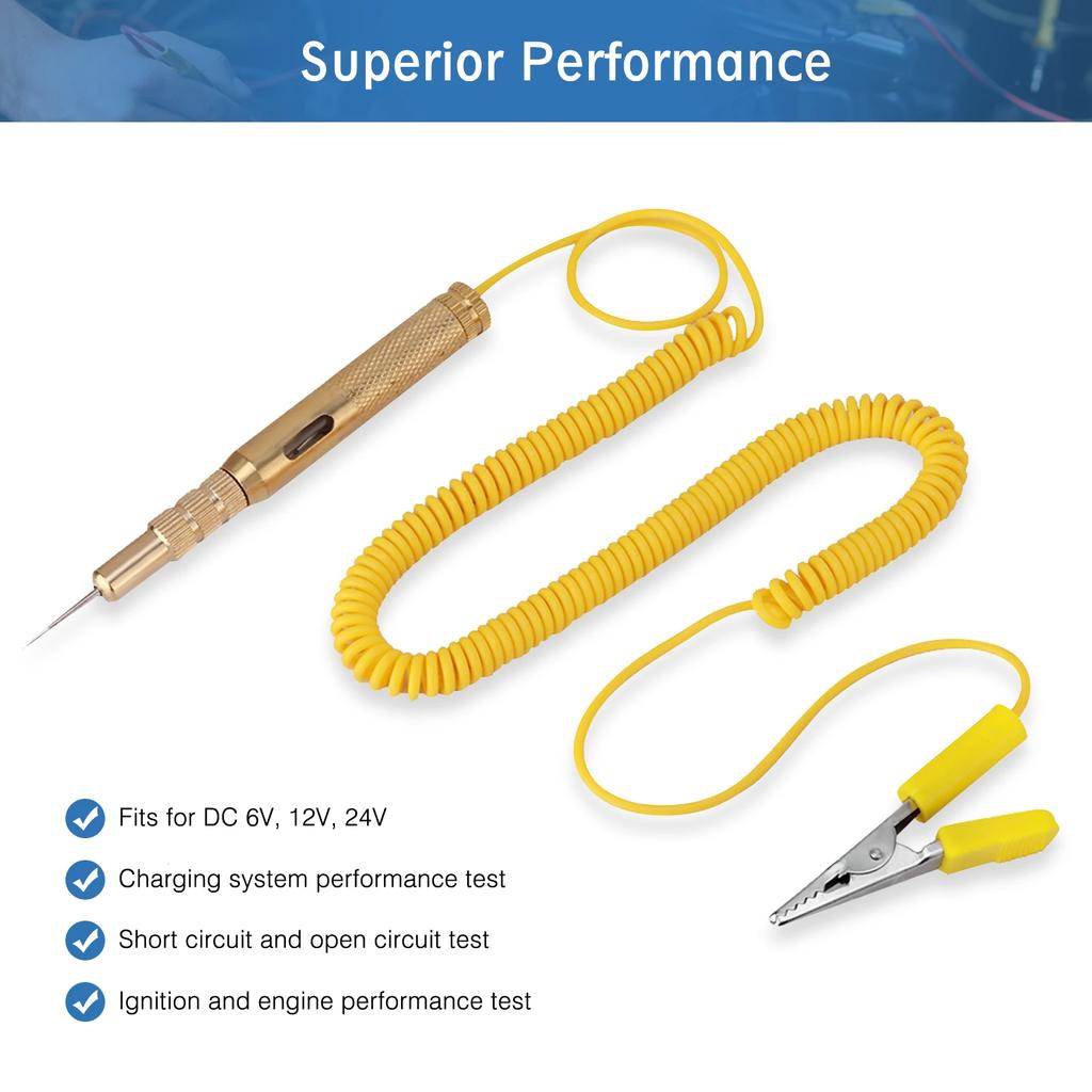 Universeller Auto-Stromkreistester Prüflichtstift 6V 12V 24V DC Spannung Auto Elektrisches System Diagnosewerkzeug Prüflampe