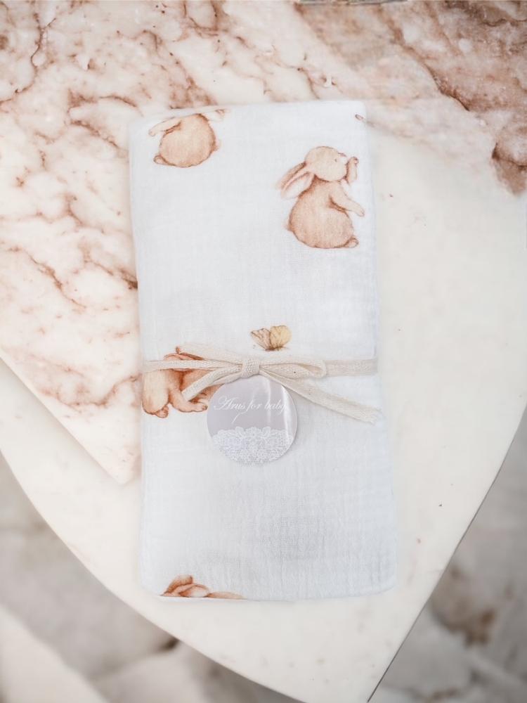 Muslin Swaddle 80x80cm Double Gauze (baby Bunny)