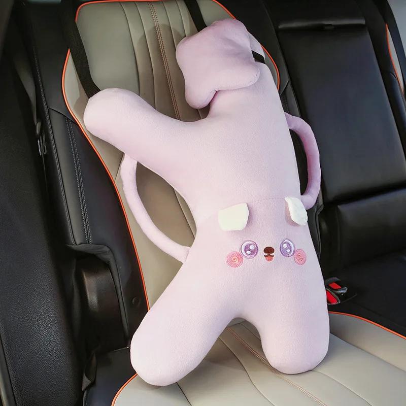 

Comfortable Pillow Cushion - Supports Head for Sleeping Suitable as Car Rear Pillows with Creative Dinosaur & Cat Designs розовый