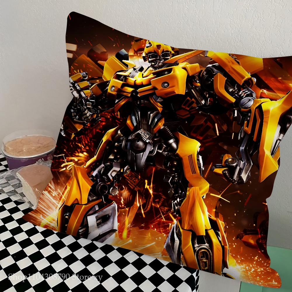 Anime Movie B-Bumblebee Pillow Case Square Pillow Bedroom Sofa Leisure Comfort Cushion Car Living Room Home Decoration