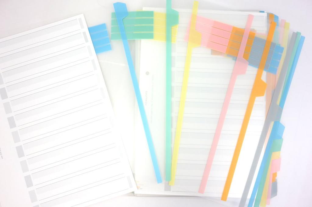 KOKUYO File Index Divider Cards, PP, A4, 12 Tabs, 5 Sets, Shiki-P100