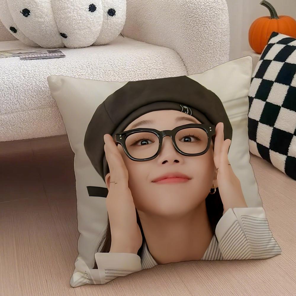 singer sweet JJung Eun Ji Cushion Cover Throw Pillow Cover Hidden Button Durable Polyester Chair Cushion