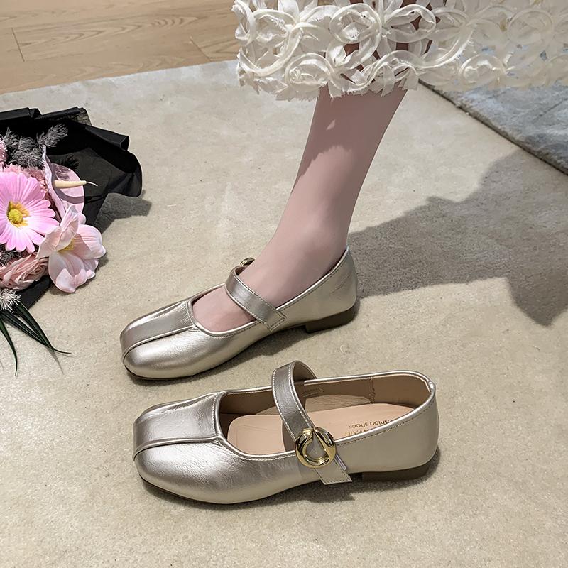 Fashion Shallow French Single Shoes 2025 New Women's Versatile Square Toe Soft Sole Fashion One Word Mary Jane Shoes