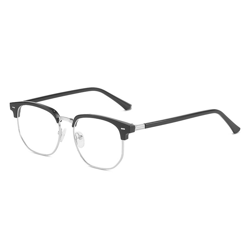 Eyebrow Frame Student Myopia Eyeglasses Finished Women Men Half Frame Square Short-sight Eyewear Prescription 0 -0.5 -0.75 To -6.0