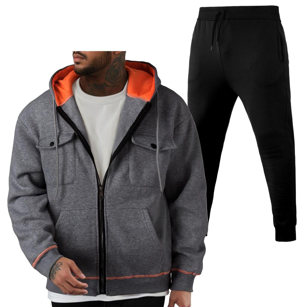 Men's Multi-Pocket Zipper Hoodie Sweatshirt 220g Fabric - Same Day Shipping