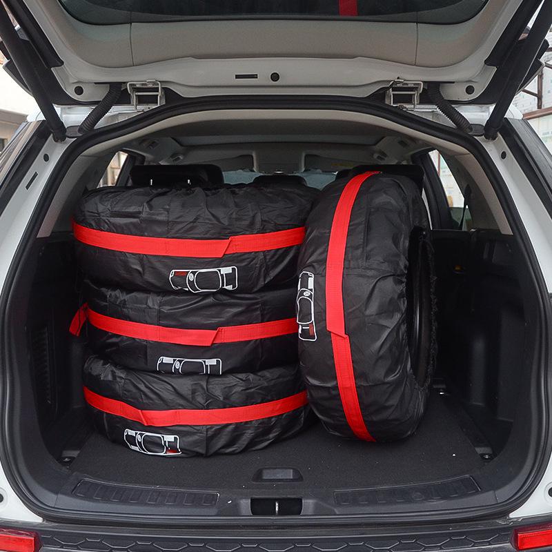 Waterproof Universal 4pcs/Set Spare Tire Cover Case Polyester Car Tires Storage Bag Carrier Auto Tyre Wheel Protector Dustproof