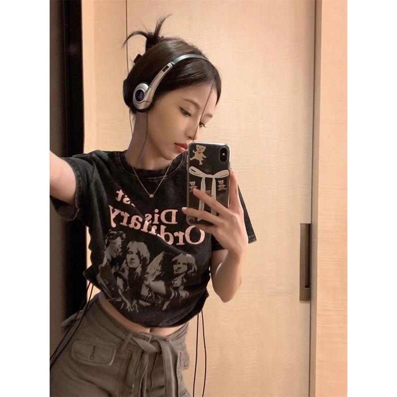 Retro Couple Stylish Sexy Crop-Top Short Sleeve T-shirt