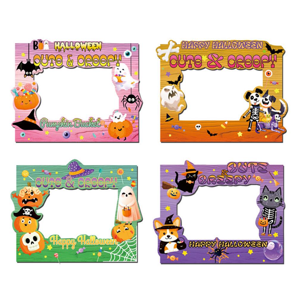 4pcs Halloween Magnetic Picture Frame Stickers 15x20cm Decorative Photo Holders For Fridge Or Metal-Surface Display Home Decor