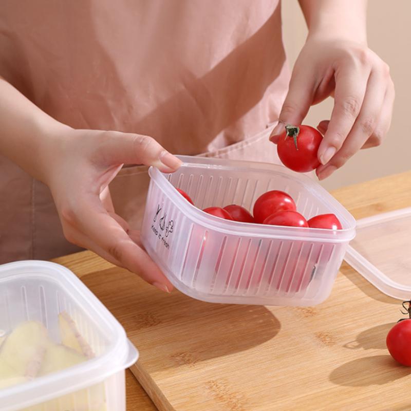 Haushalts-Küchen-Ablagebox für Frühlingszwiebeln, Ingwer, Knoblauch - Kühlschrank-Lebensmittelversiegelungs-Aufbewahrungsbox, Obstkorb