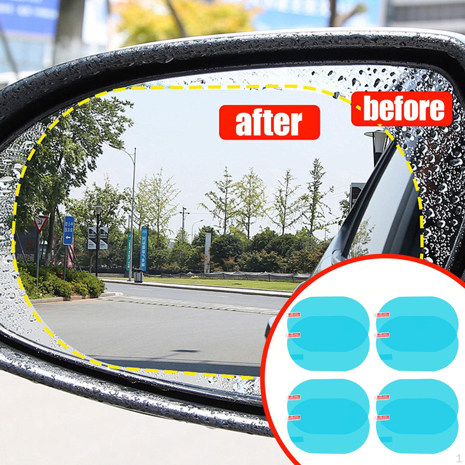 8Pcs Car Rearview Mirror Rain Film Waterproof Anti Glare Clear Protective Side View