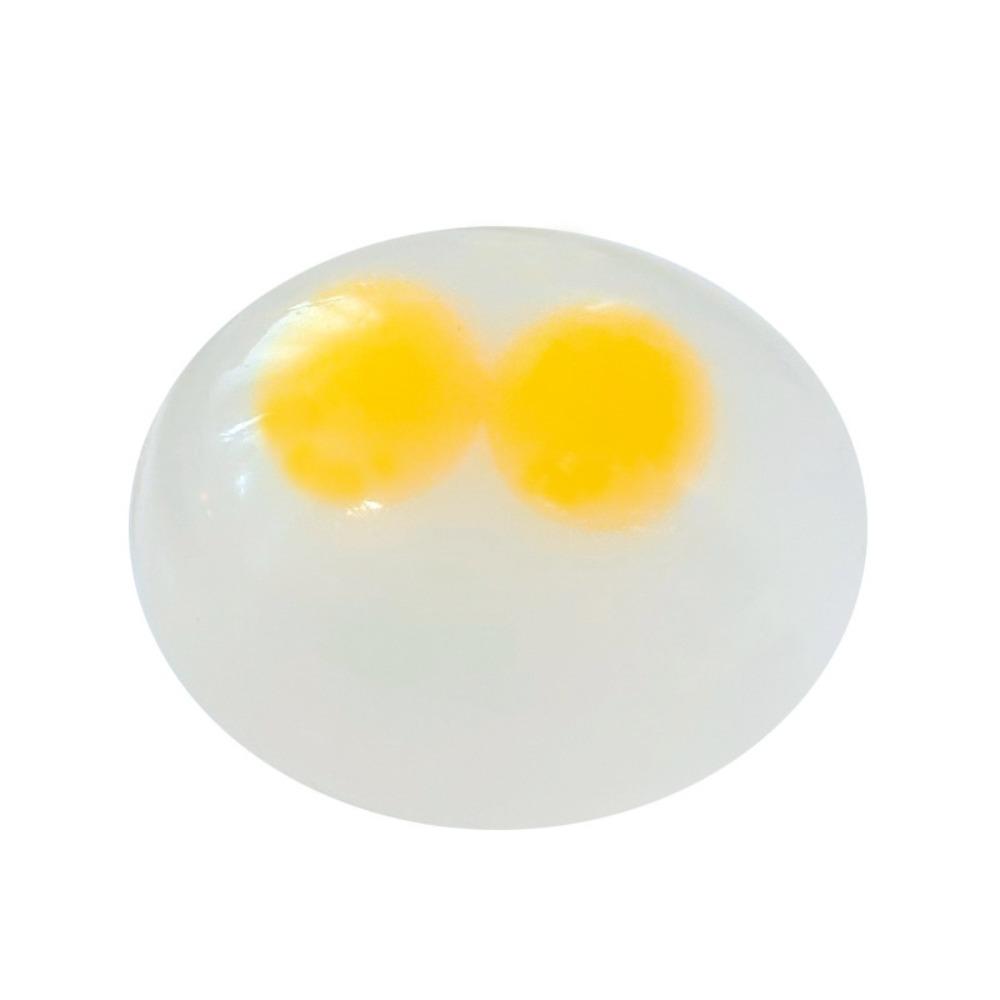 Transparent Egg-shaped Stress Relief Toy Double Egg Yolk Decompression Pinch Balls Office Toys 1pc