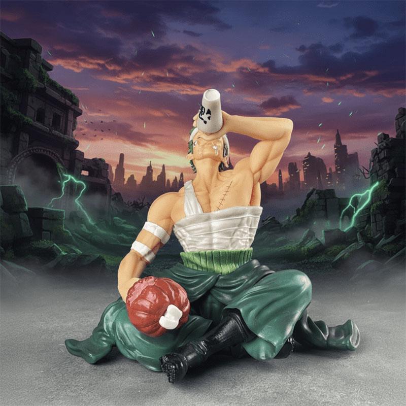 

One Piece Sitting posture Luffy Resonance Wine Bucket Eating Meat Luffy Drinking Solon Model Ornament Handmade Wholesale зелёный