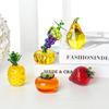 Colors Crystal Fruit Paperweight with Diamond Natural Stone Glass Crafts Souvenir Home Decor Table Ornament Fruit Figurines Gift