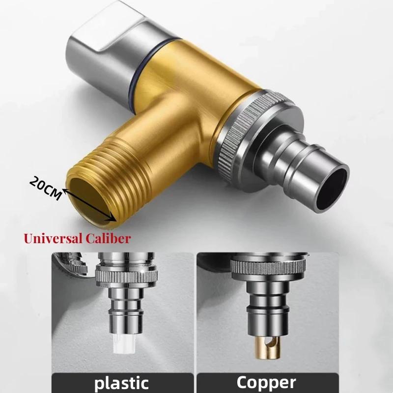 Robinet de Machine à Laver Multi-Usage Laiton Arrêt d'Eau Ouverture Rapide Vanne d'Angle Murale G1/2 Clip d'Arrêt d'Eau Vanne Triangle