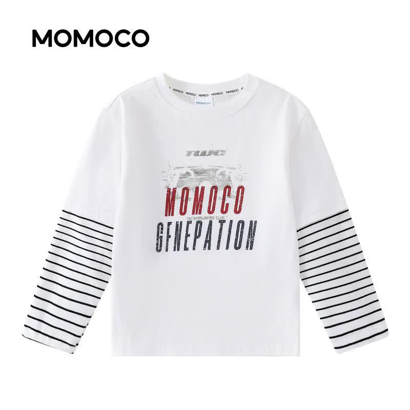 MOMOCO Youth Long-Sleeve Color-Block Faux Two-Piece T-Shirt