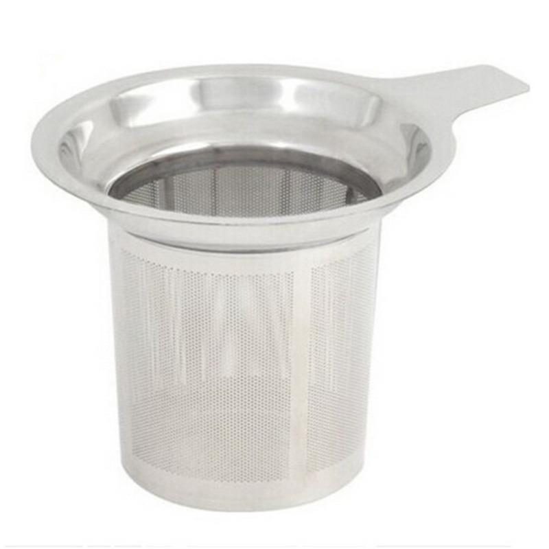 Stainless Steel Tea Filter Basket Mesh Cup Reusable Strainer Herbal Locking Tea Filter