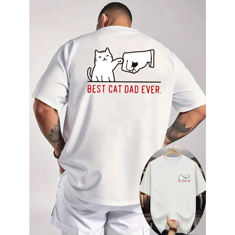 European sizes Men s Funny Cat T-Shirt- Breathable Regular Fit Tee -Print Summer Shirt, Casual Wear, Round Neckline, Comfortable Wear S