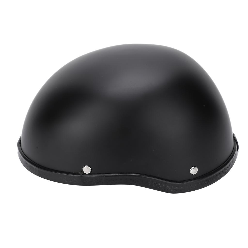 Motorcycle Low Profile Half Face Helmet Skull Cap Matte Black (M)