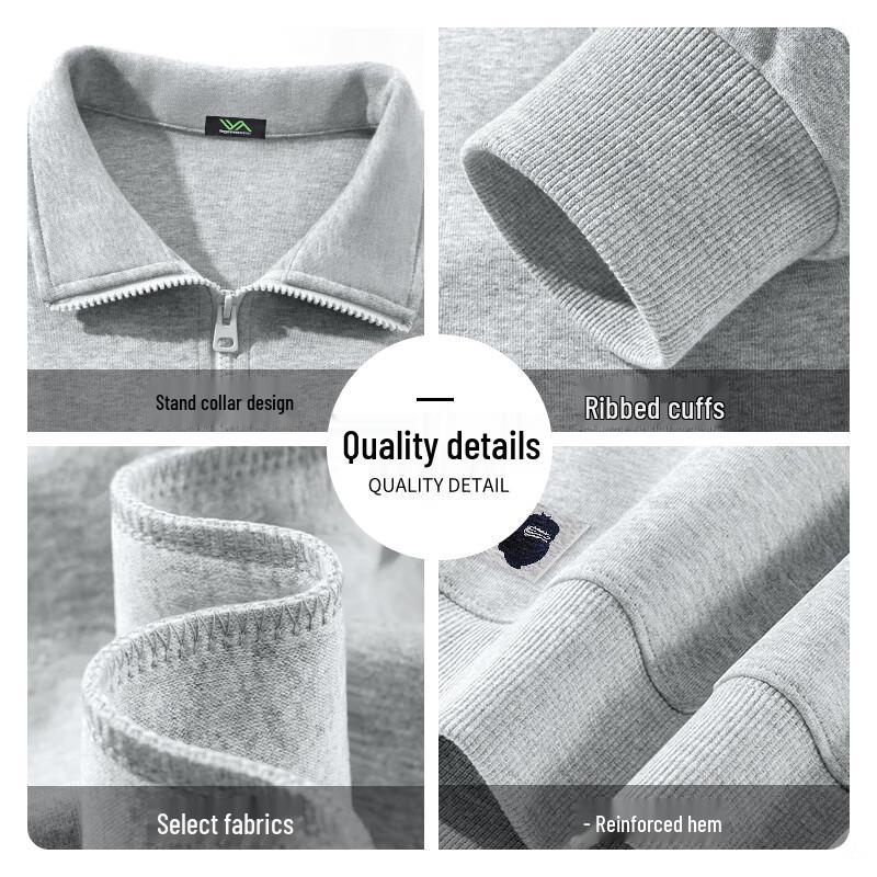 Fingercroxxit Men's Casual Half-Zip Stand-Collar Sweatshirt