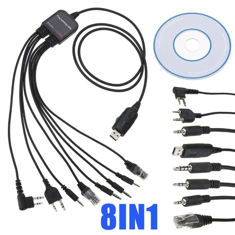 

USB K-type 8 in 1 USB Programming Cable with CD USB Write Frequency Line Car Radio CD Software 8 in 1