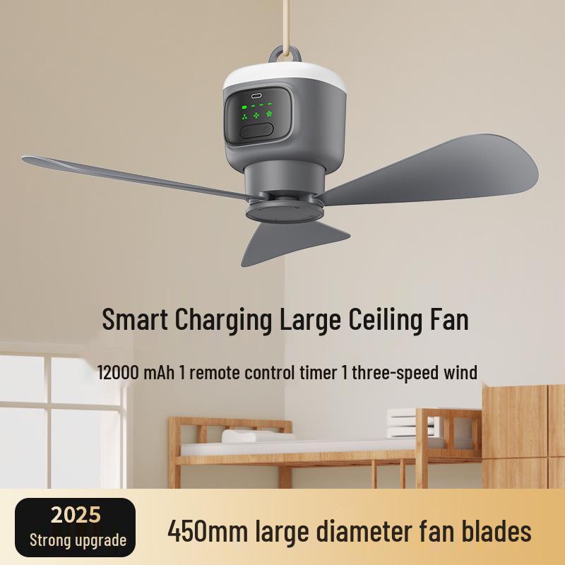 USB Rechargeable Portable Fan with Remote Control for Camping, Dorms, and Outdoor Use