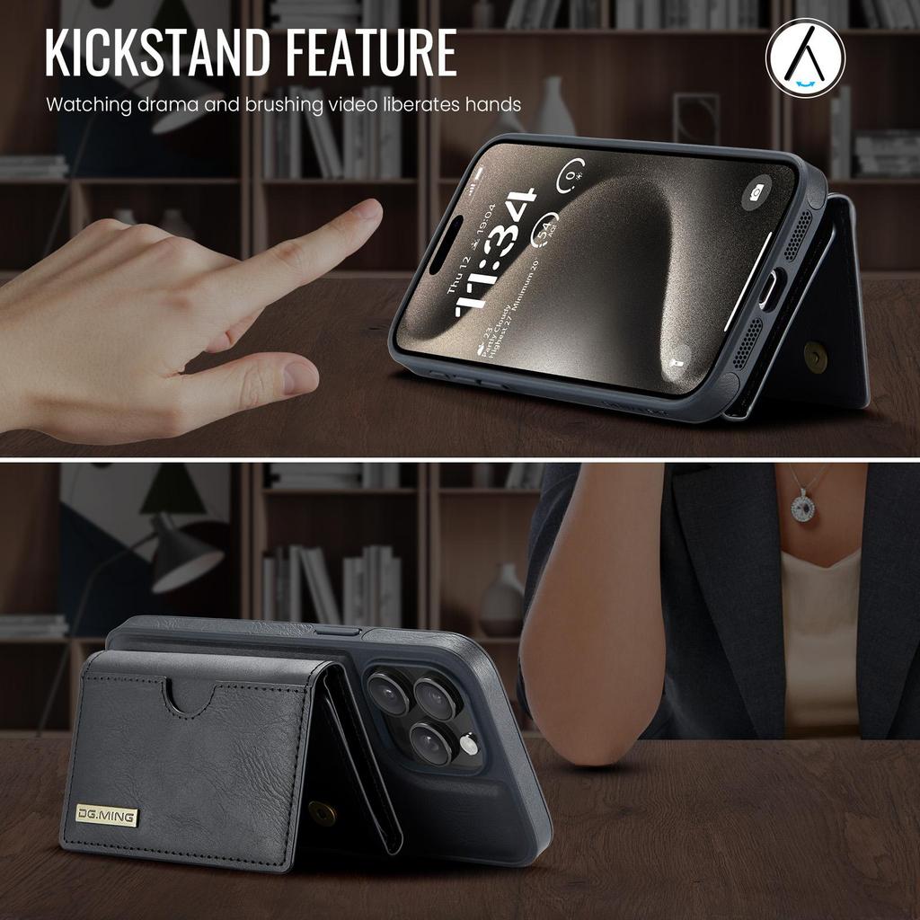 Luxury Detachable Magnetic Leather Phone Wallet Case Stand For iPhone 17 Air 16 15 Plus 13 12 Pro Max Samsung S26 S25 S24 Ultra Google Card Slot Cover