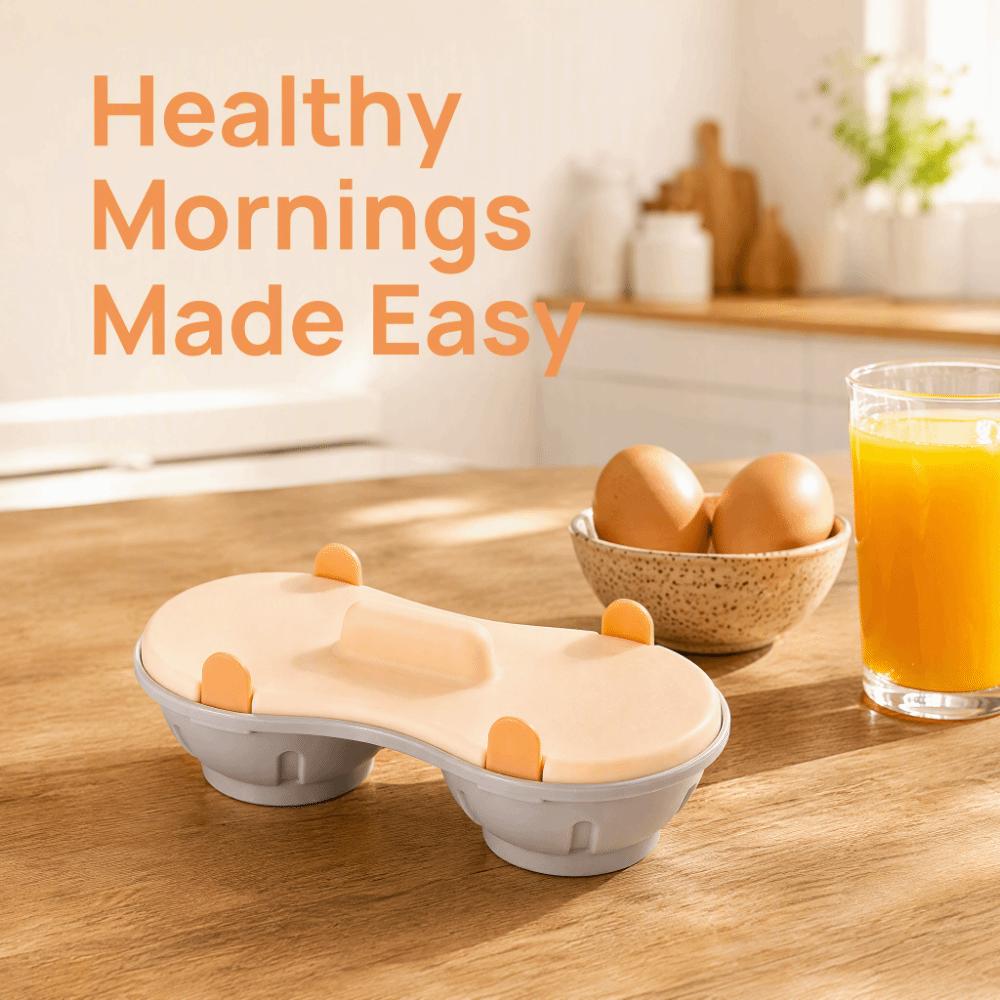 Double Cavity Egg Cooking Gadget Blue Orange Poached Egg Cup Practical Egg Poacher Breakfast