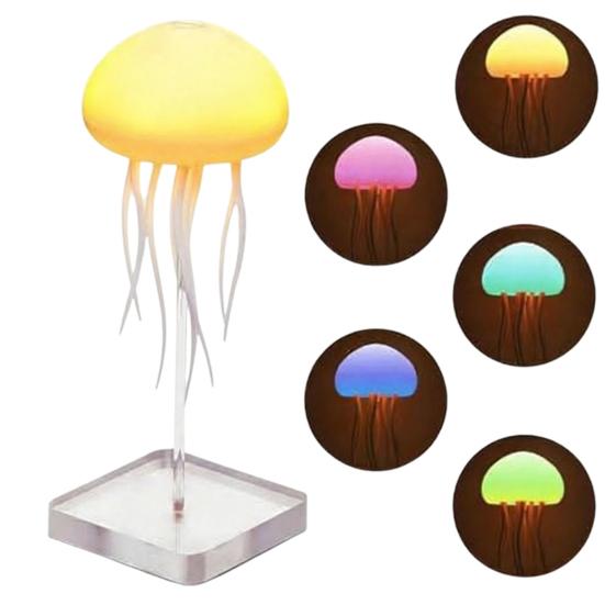 Floating Jellyfish Lamp Voice And Sound Activated Night Light USB Rechargeable Color Changing Ocean Mood Light for Bedroom Decor
