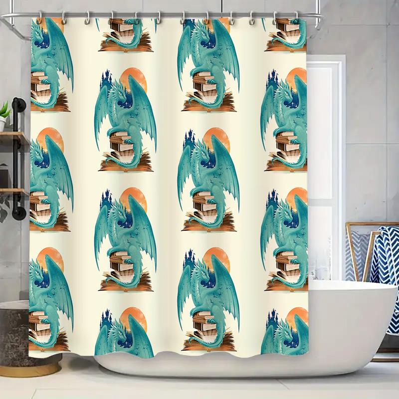 

Dragon Shower Curtain Mystical Forest Tapestry Fantasy Bathroom Decor Nature Wall Hanging Ethereal Shower Curtain Woodland Home W60H190(CM)-1 Pcs