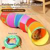 Cat Teaser Stick Foldable Cat Maze Tunnel Drill Hole Playing Channel Self Fun Interactive Game Toy Portable Training Play Supply