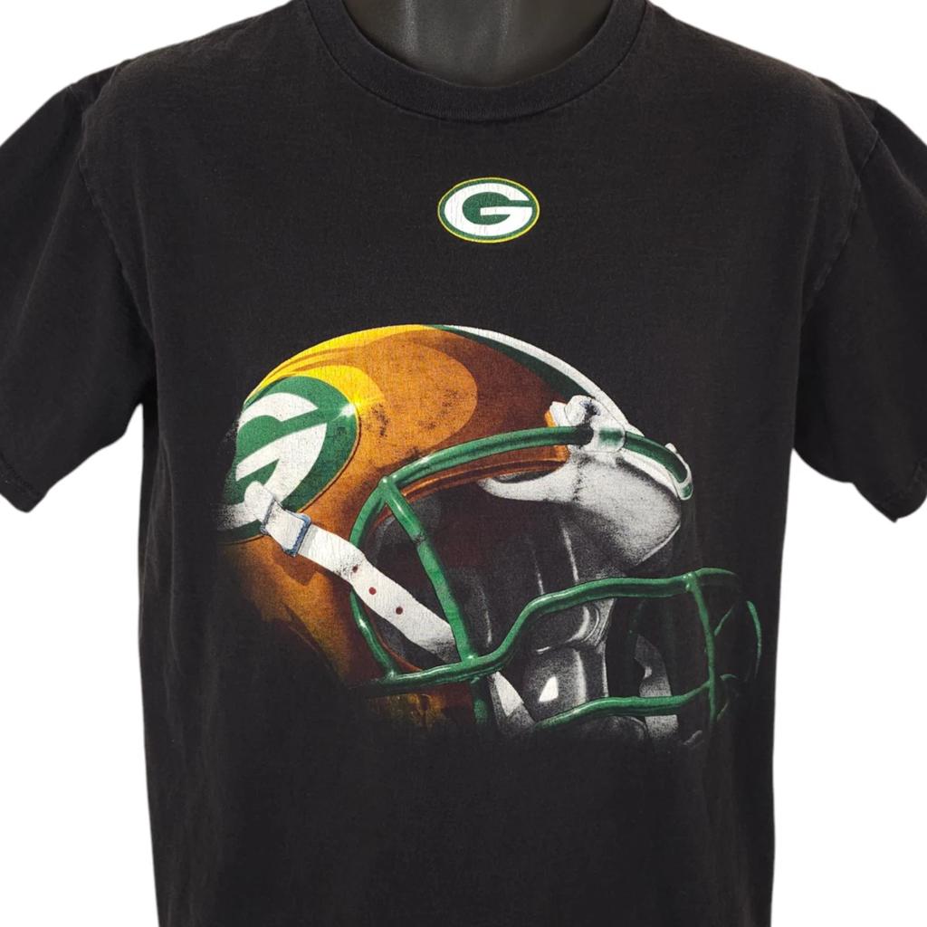 Green Bay Packers 100% Cotton T-shirt Mens Tees Top Mens Size Medium Black NFL Football