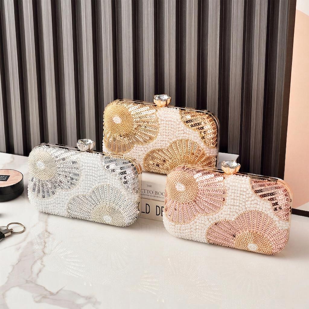 Handmade Beaded Pearl Evening Bag Small Bags Luxury Designer Summer Purses for Women Ladies' Diamond Clutch Crossbody Bags 2026