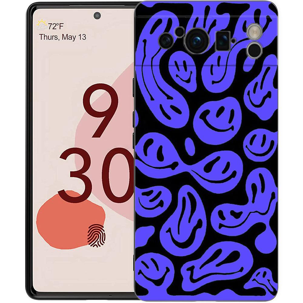 Mode Einfaches Lächeln Gesicht Paar Handyhülle Cover für Google Pixel 8 7 6 7A 6A Pro 5G Stoßfest Silikon 9 Pro XL 8 Pro 5G Hülle
