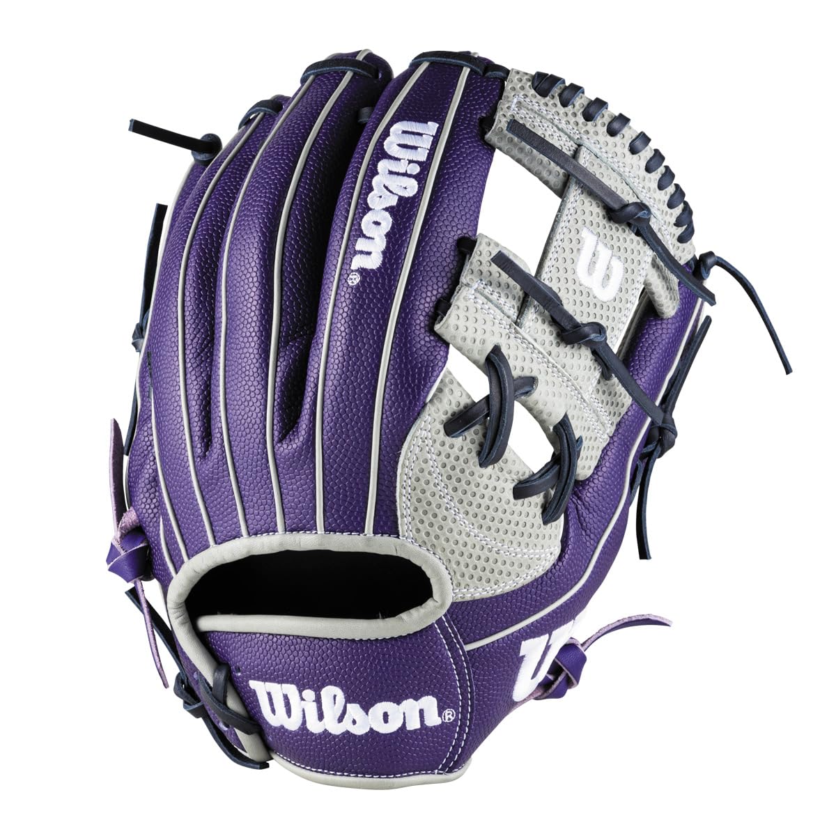

AW General Use Dual Hat 87 White/Hair Infielder s Gray/Purple