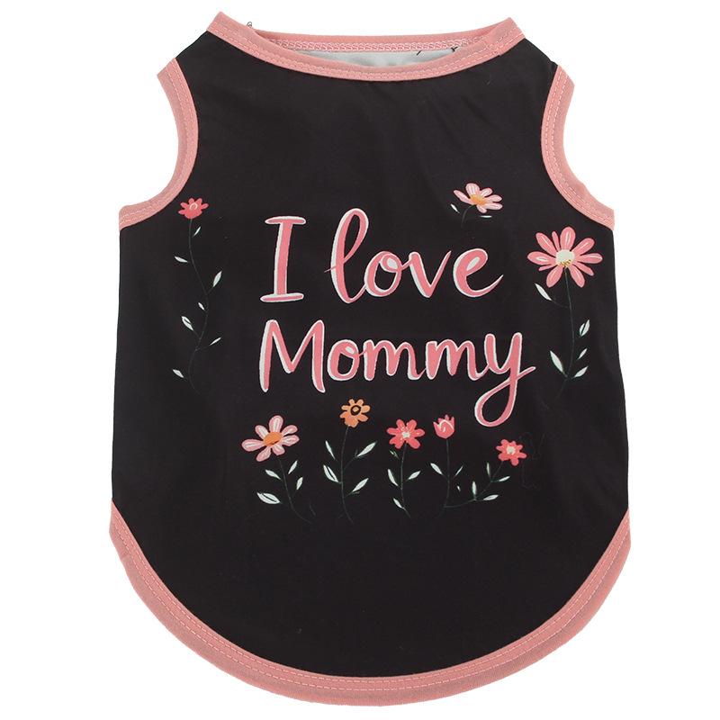 Summer Pet Clothing Cats High Elasticity Tank Top European Style Printed Alphabet Stripes Puppy Vest Cool Shirts