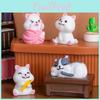 Resin Cat Mini Figures For Desk Cute Cartoon Animal Ornaments Blind Box