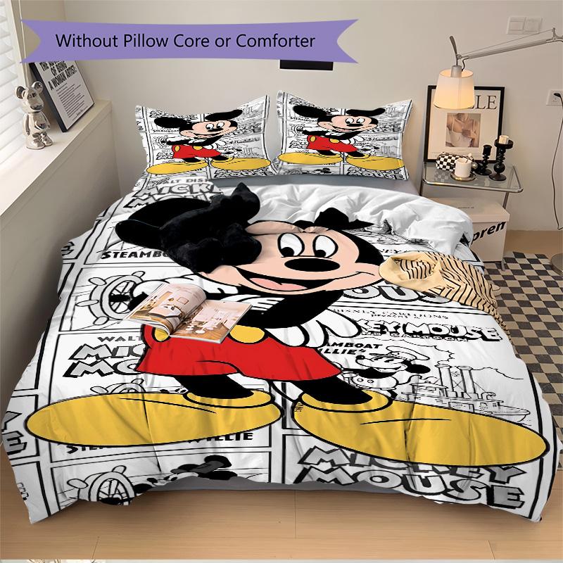 Mickey Mouse Comic Strip Print 3Pcs Bedding Setduvet Cover With 2 Bedropillowcase Home Birthday Gift
