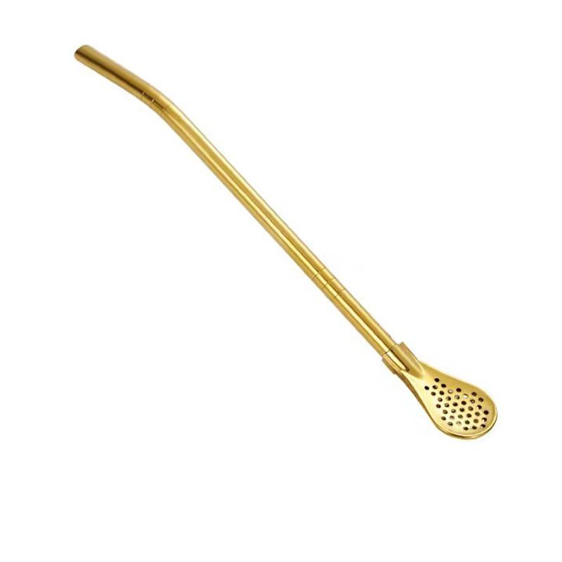 Colorful 304 Stainless Steel Tea Drinking Straws Spoon Yerba Mate Tea Filter Reusable Metal Kitchen Bar Milk Tea Stirring Spoon