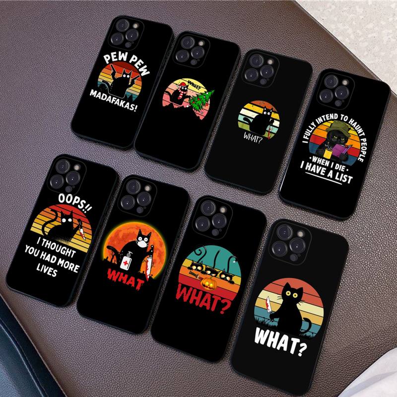 

Чехол для телефона с черным котом для iPhone Samsung Galaxy Redmi Xiaomi Oppo OnePlus Note SA 7 8 9 10 11 12 13 14 20 21 22 23 53 54 Pro Max Plus Ultra TPU Soft