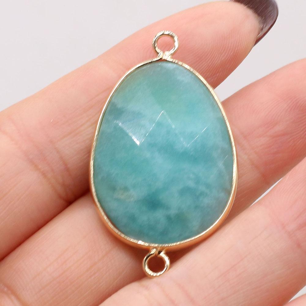 1 Peça, Conector de Cristal de Cura Reiki, Conectores de Pedra Natural Energética Pedras Preciosas para Fazer Joias DIY Acessórios de Colar Pulseira Artesanato