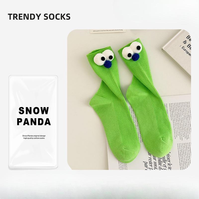 

Sock Children s Long Tube Socks with Big Eyes, Autumn-winter Style, Cartoon-style Pile-up Socks for Girls, Cute Girls Socks 1 pair флуоресцентный зеленый