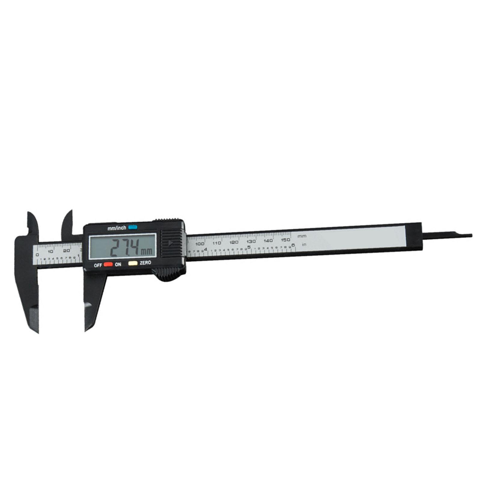 

Электронный цифровой штангенциркуль Верньер Метрическая Имперская Единица Преобразование Измерительный инструмент 0150мм Черный