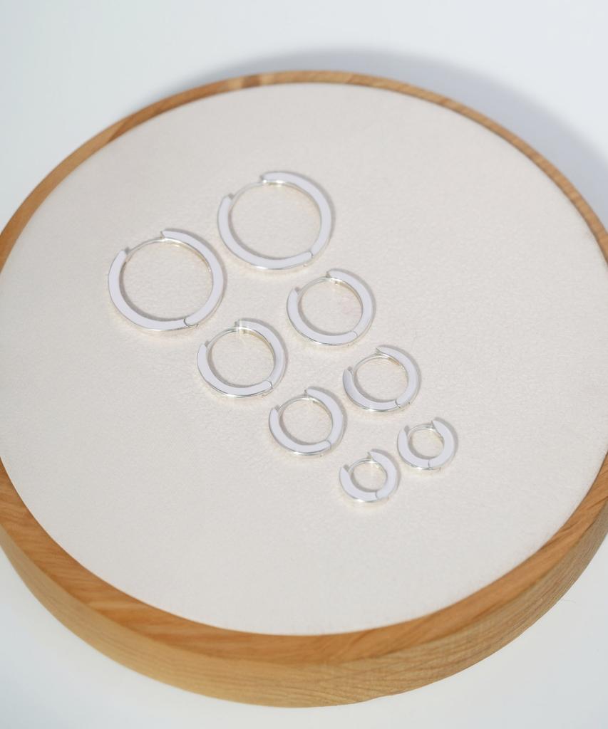 Wbl 925 Silver Creta One-Touch Hoop Earrings (4 Sizes)