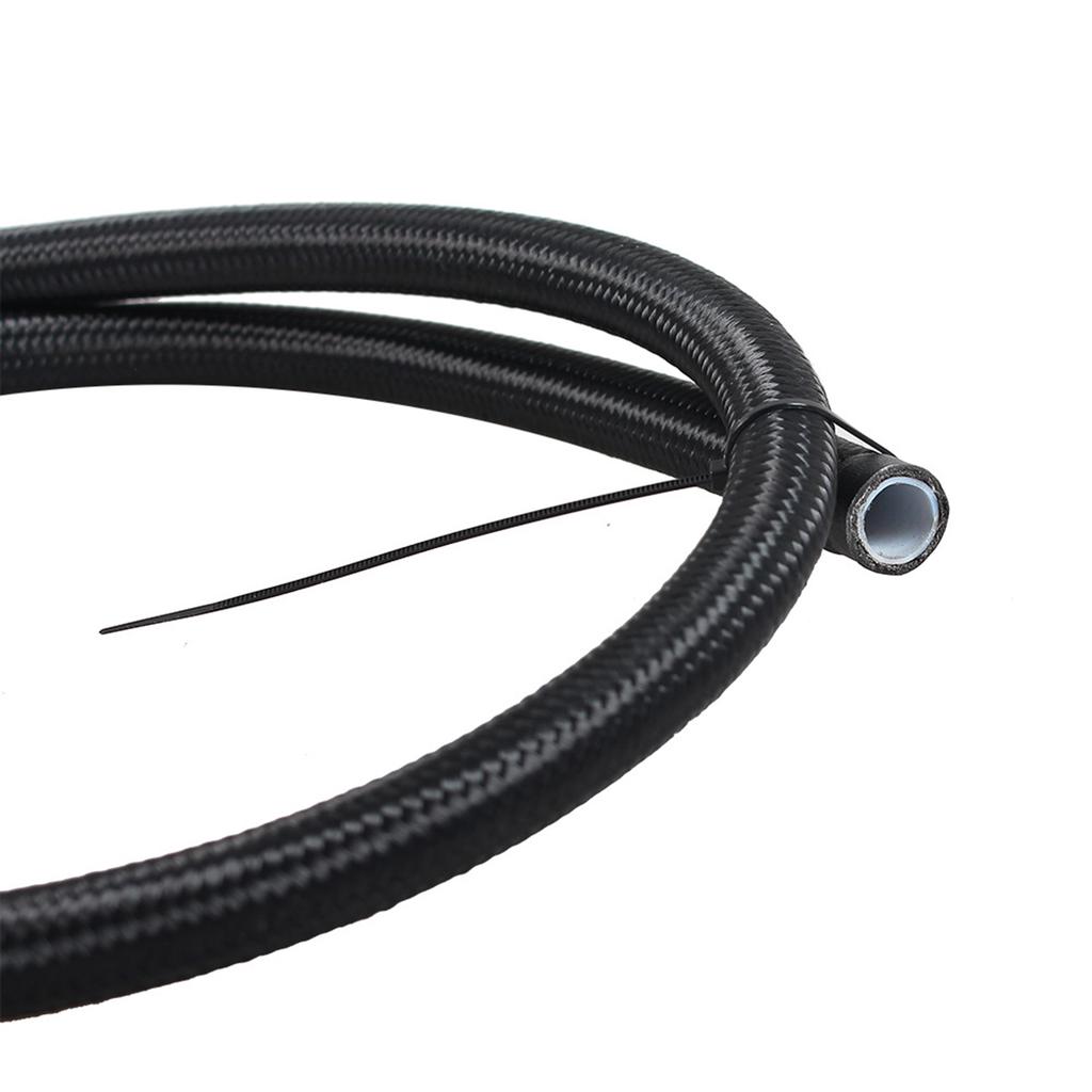 AN4 AN6 AN8 AN10 AN12 Fuel Line Hose Nylon Braided Fuel Line Hose with Stainless Steel Mesh Reinforce Black